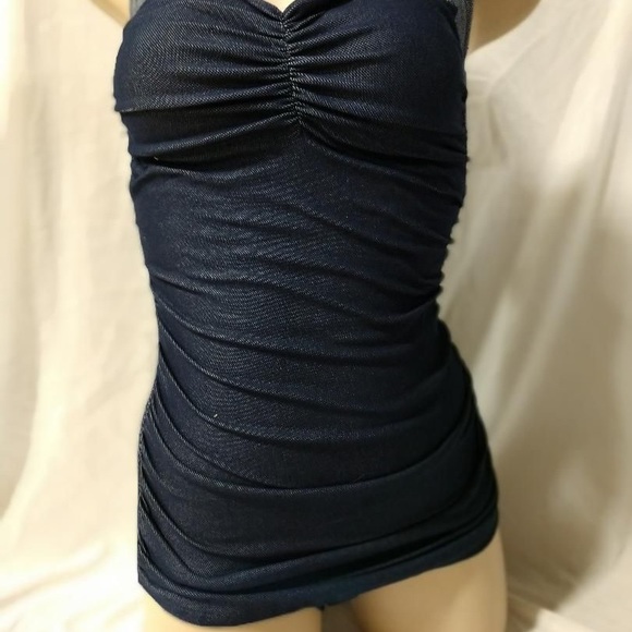 🌺 Denim Ruched Halter One Piece - Picture 4 of 5